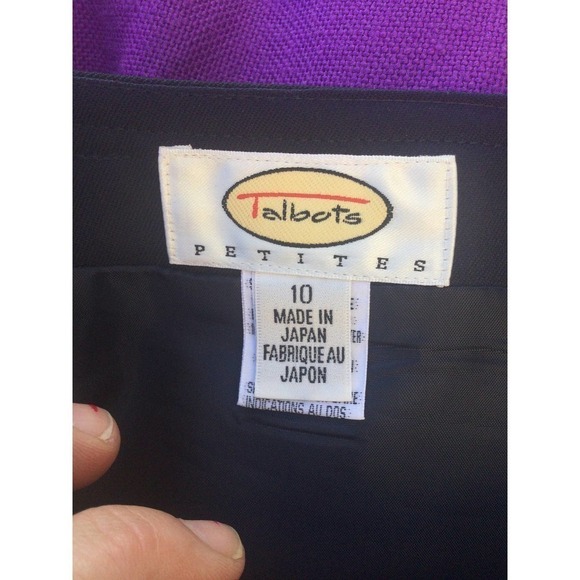 Talbots womens wool pencil skirt size 10 navy blue academia business career - Picture 5 of 10